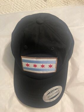 The Classic Black Baseball Cap with Chicago Flag Patch
